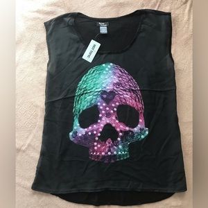 Womens Skull Teenage Runaway Hot To Topic Shirt X-Large